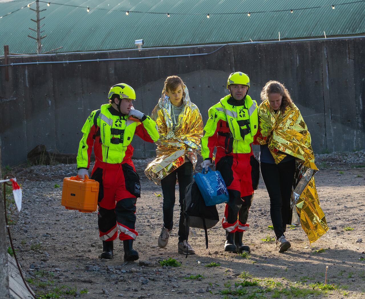 Reddingsbrigade en slachtoffers bij oefening NRV